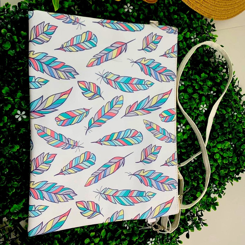 Feathers crossbody purse